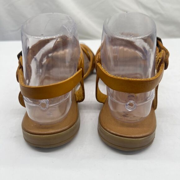 Mariella Made in Italy Brown Caged Ankle Open Toe Sandal Flats- Women's 8.5 -New - Picture 7 of 11